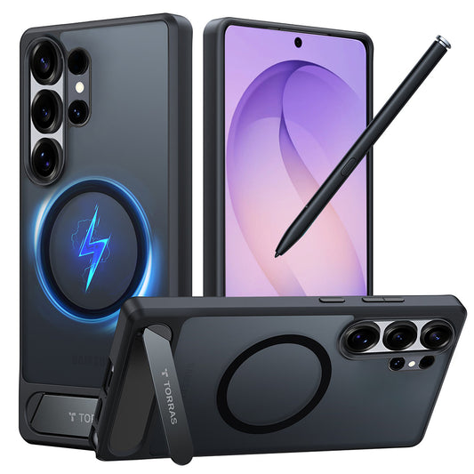 Futrola MagSafe za Samsung Galaxy S26 Ultra, Torras, Pstand, Crna