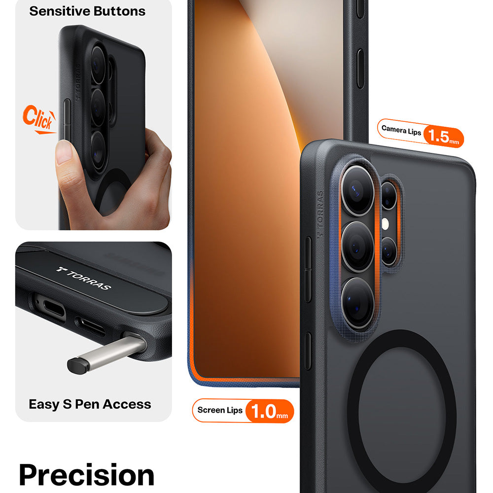 Futrola MagSafe za Samsung Galaxy S26 Ultra, Torras, Pstand, Crna