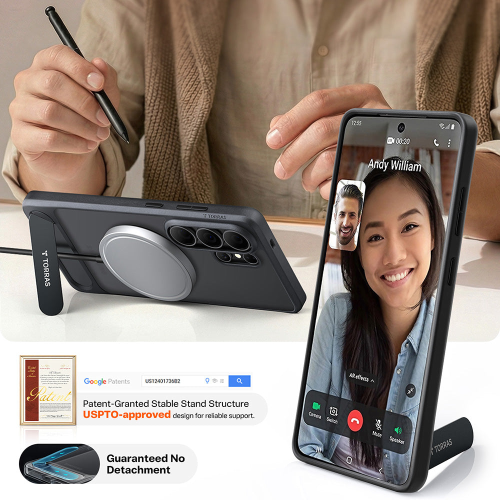 Futrola MagSafe za Samsung Galaxy S26 Ultra, Torras, Pstand, Crna