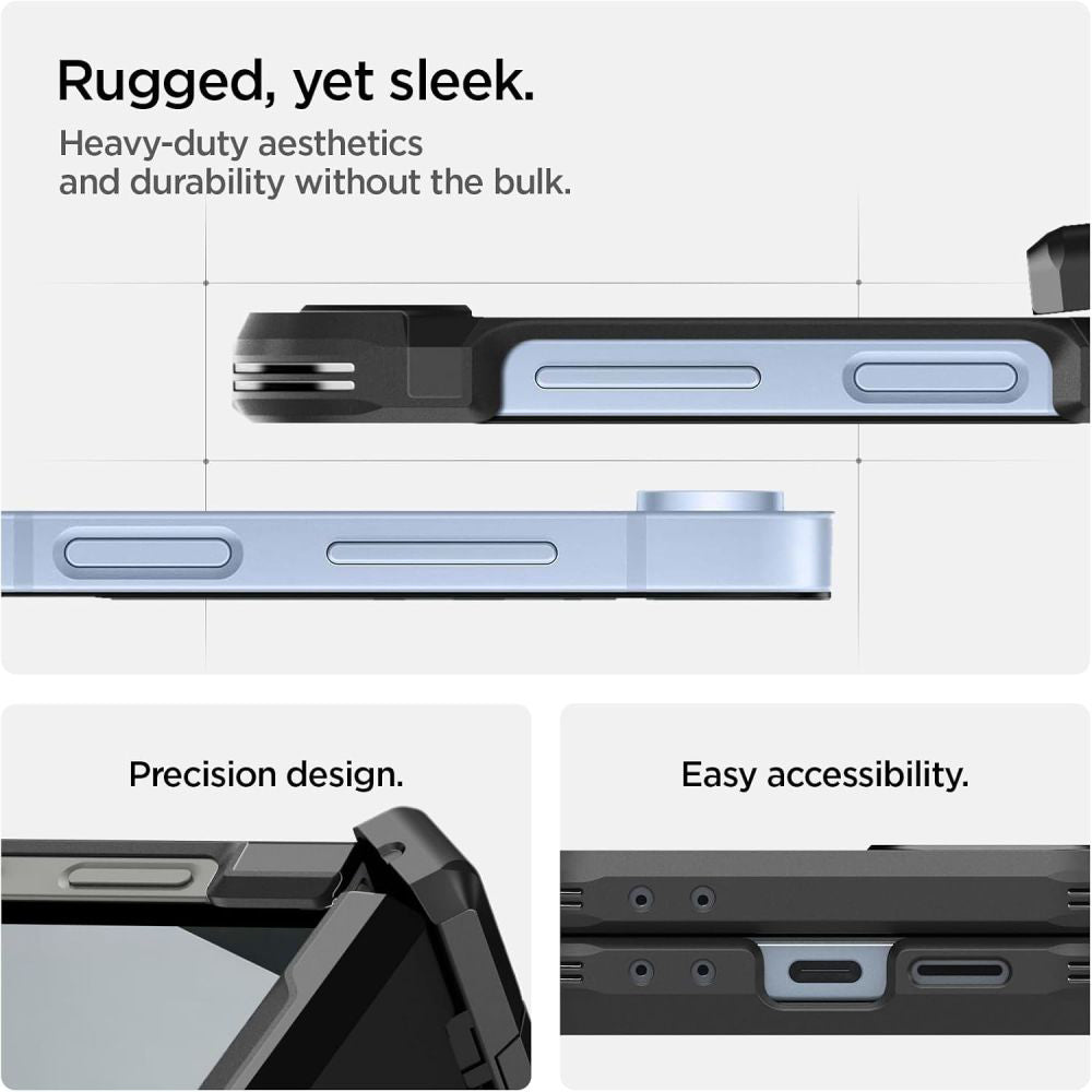 Futrola MagSafe za Samsung Galaxy Z Flip7 FE F761 / Z Flip6 F741, Spigen, Tough Armor Pro, Crna ACS09807