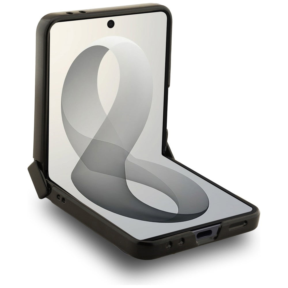 MagSafe futrola za Samsung Galaxy Z Flip8 F776, Guess, Ring Stand Grained Classic Logo, Bež