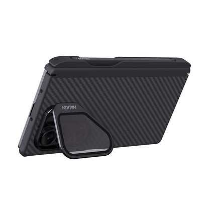 MagSafe futrola za Samsung Galaxy Z Fold7 F966, Nillkin, CarboProp sa providnim crnim poklopcem za objektiv i držačem za S-Pen, Crna
