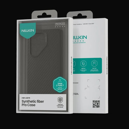 MagSafe futrola za Samsung Galaxy Z Fold7 F966, Nillkin, Synthetic Fiber Pro, Crno Zlatna