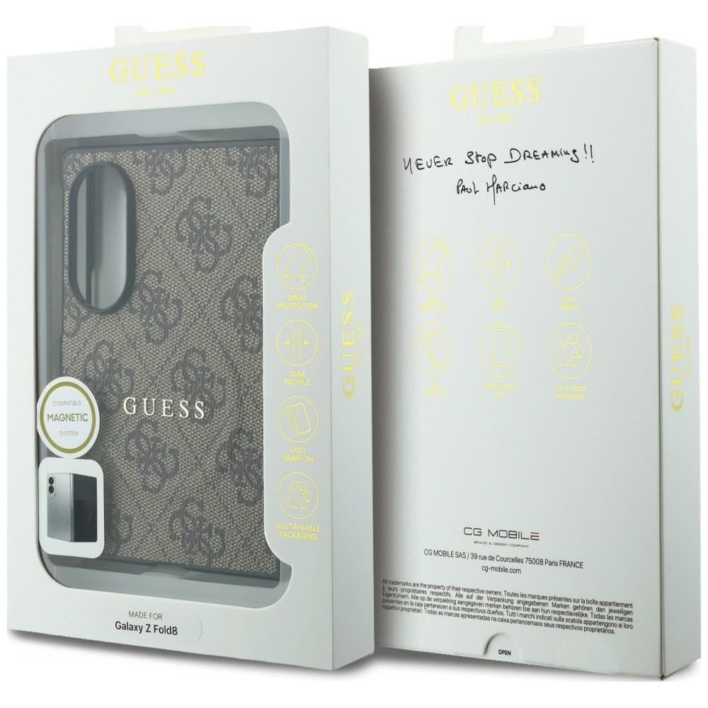 MagSafe futrola za Samsung Galaxy Z Fold8 F971, Guess, 4G Leather Classic, Braon