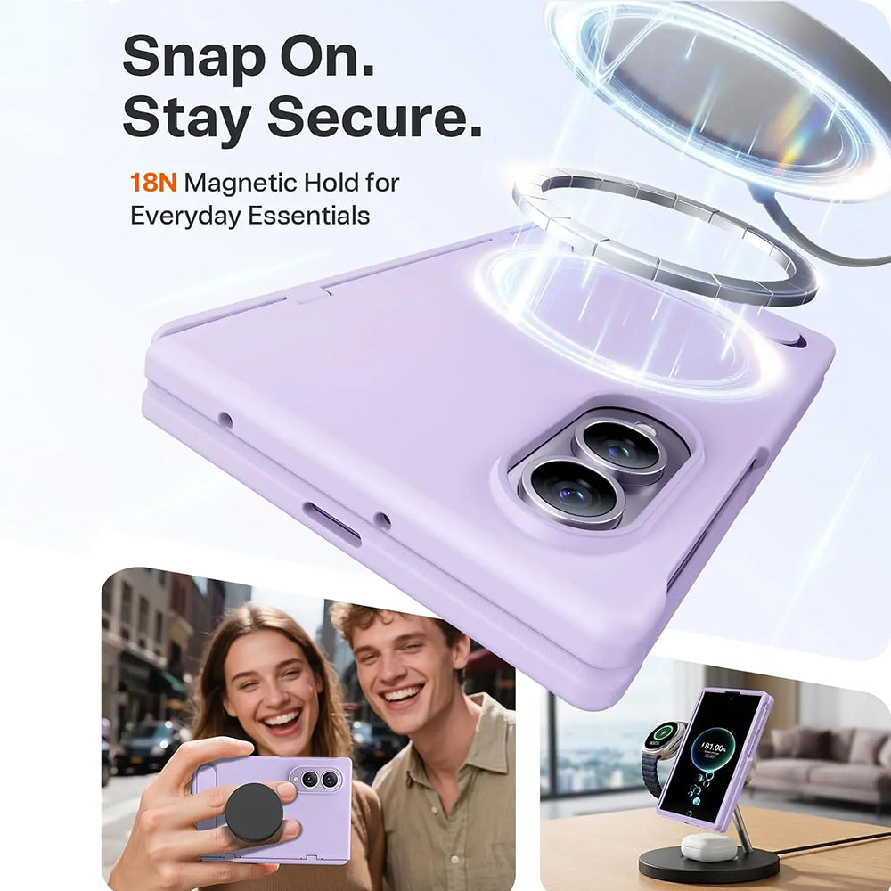MagSafe futrola za Samsung Galaxy Z Fold8 F971, Torras, Ostand L1 Guardian, Svetlo Ljubičasta