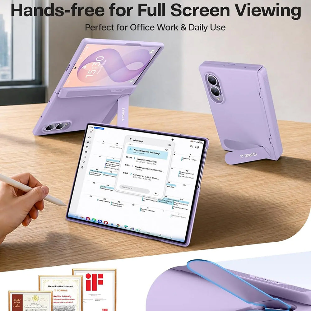 MagSafe futrola za Samsung Galaxy Z Fold8 F971, Torras, Ostand L1 Guardian, Svetlo Ljubičasta