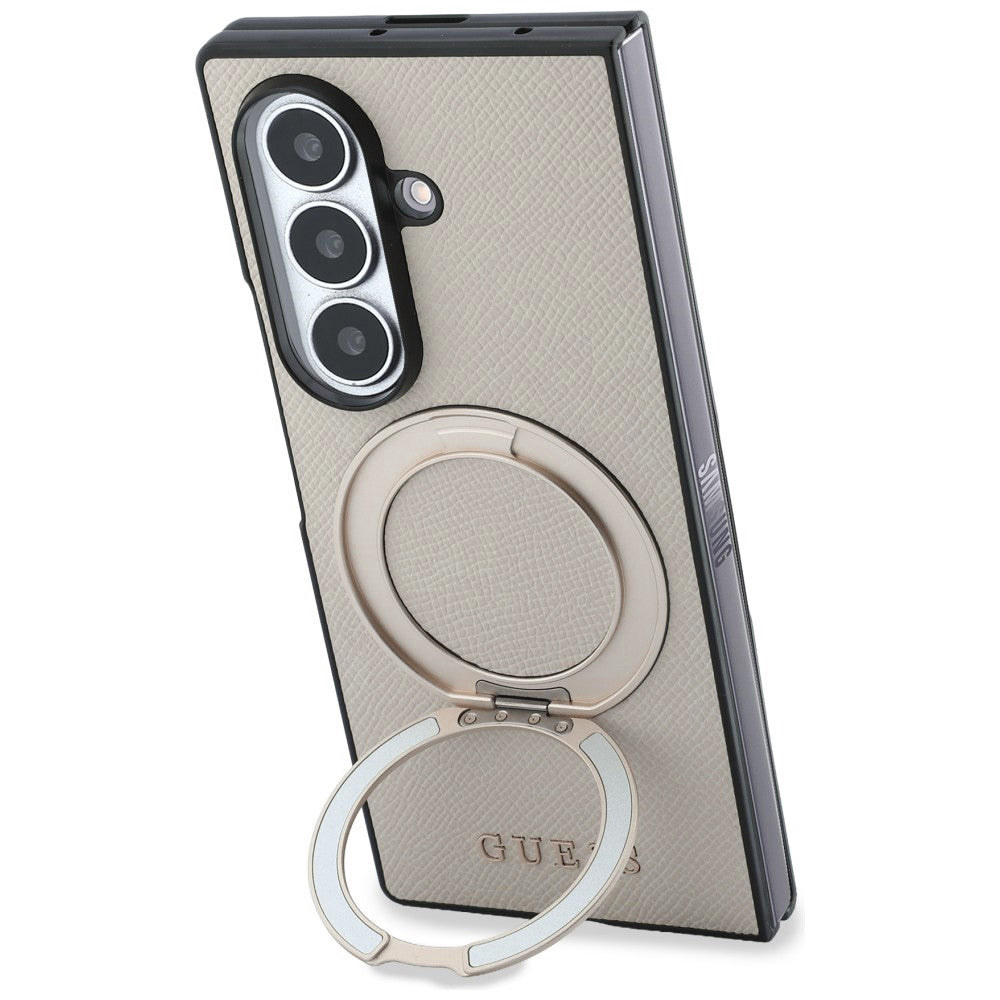 MagSafe futrola za Samsung Galaxy Z Fold8 Ultra F976, Guess, Ring Stand Grained Classic Logo, Bež