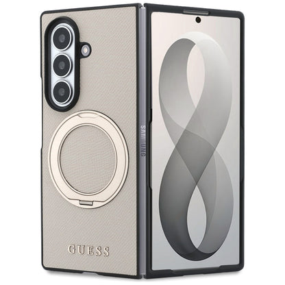 MagSafe futrola za Samsung Galaxy Z Fold8 Ultra F976, Guess, Ring Stand Grained Classic Logo, Bež