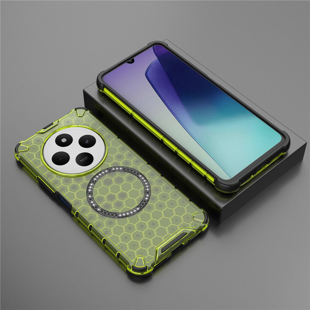 MagSafe futrola za Xiaomi Poco C75 / Redmi 14C, Techsuit, HoneyComb Shield, Zelena