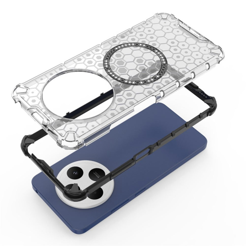 MagSafe futrola za Xiaomi Poco C75 / Redmi 14C, Techsuit, HoneyComb Shield, Bela