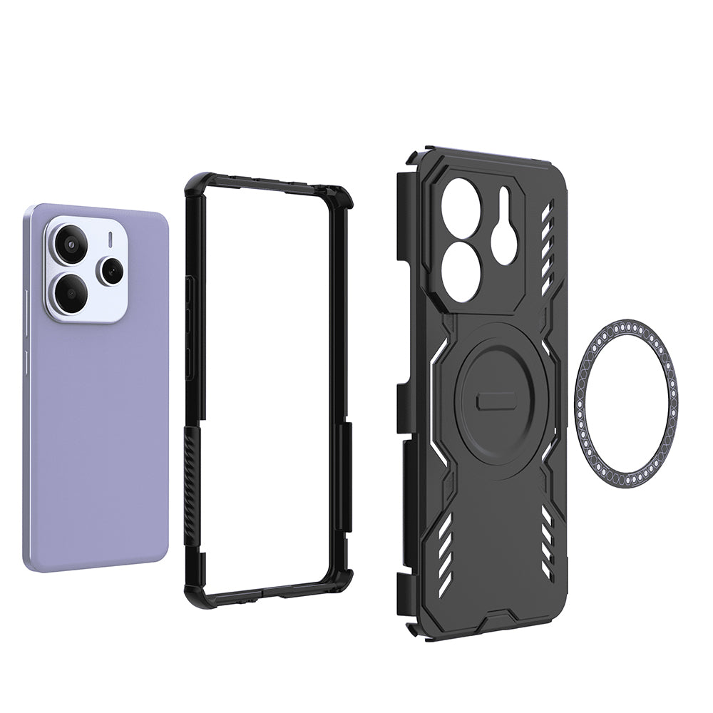 MagSafe futrola za Xiaomi Redmi Note 14 5G, Techsuit, ArmorMag, Crna