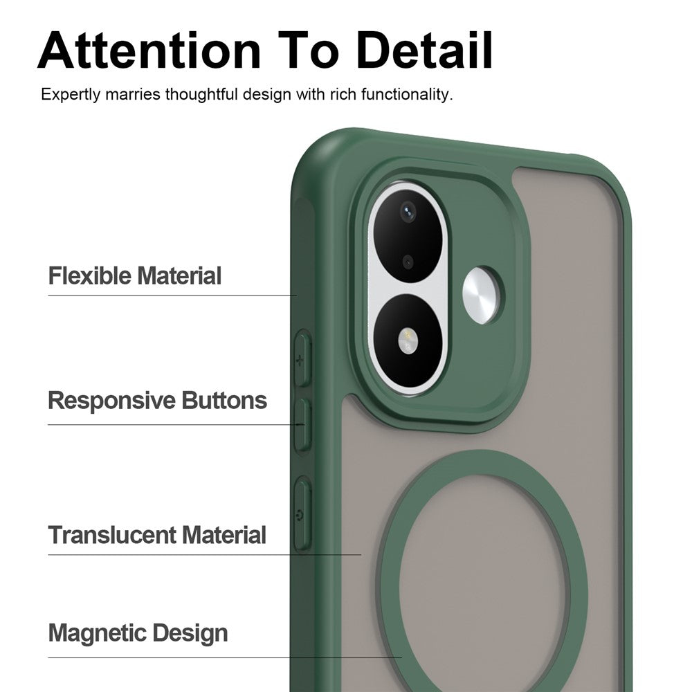 MagSafe maska za Xiaomi Redmi Note 17 4G / Note 17 5G, Techsuit, HaloFrost II, zelena