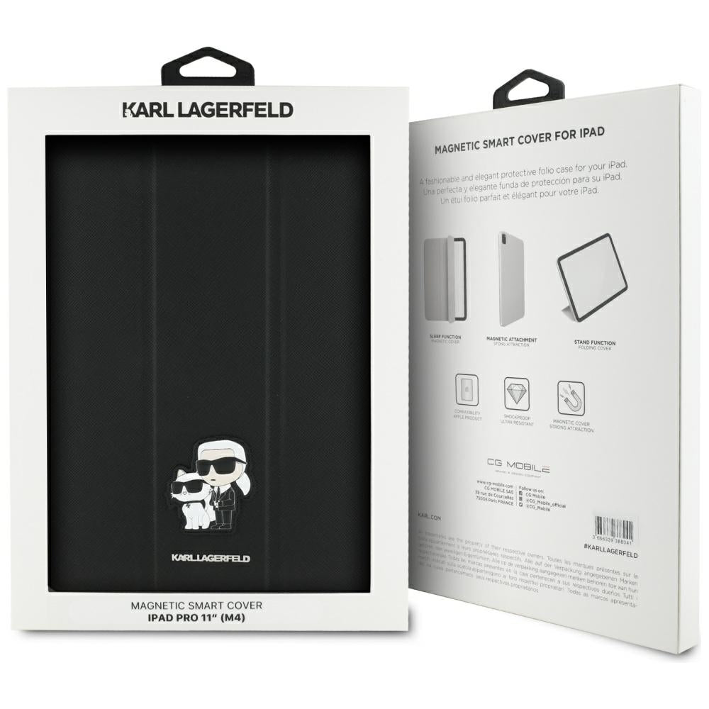 Futrola za Apple iPad Pro 11 (2024), Karl Lagerfeld, Saffiano Karl & Choupette, Crna