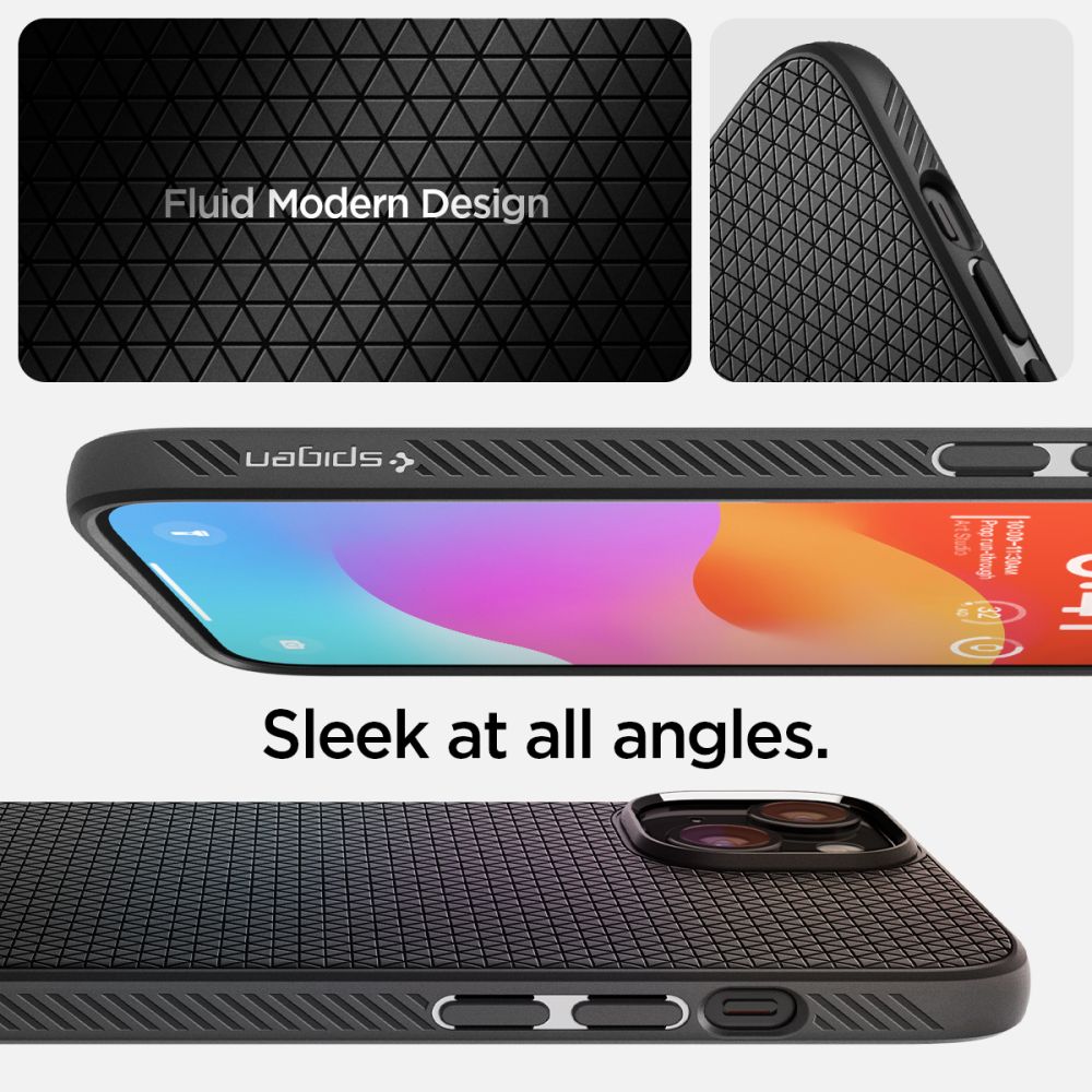 Case for Apple iPhone 15, Spigen, Liquid Air Matte, Black ACS06790 