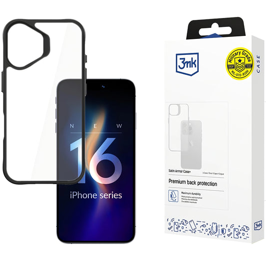 Futrola za Apple iPhone 16 Plus, 3MK, Satin Armor Case+, Prozirna
