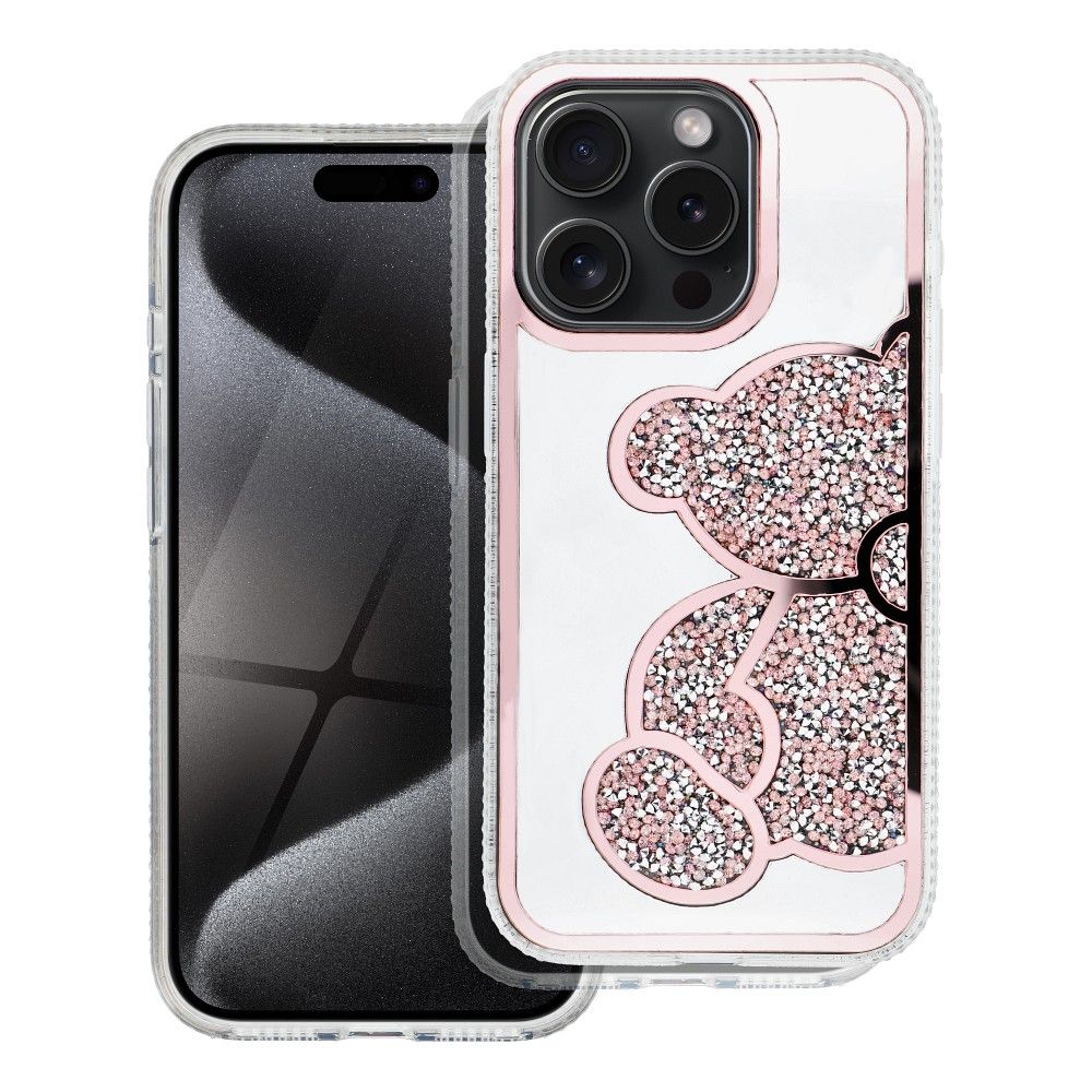 Futrola za Apple iPhone 15 Pro, OEM, Teddy Bear, Roze