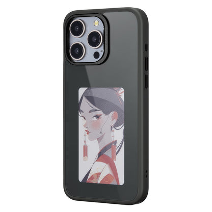 Futrola za Apple iPhone 15 Pro, OEM, Prilagođeni E-Ink ekran, Crna