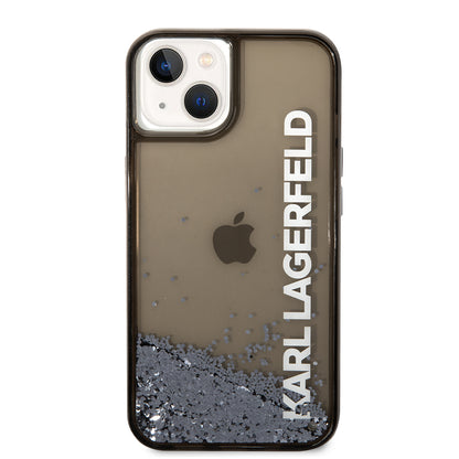 Futrola za Apple iPhone 14, Karl Lagerfeld, Liquid Glitter KL Logo, Crna