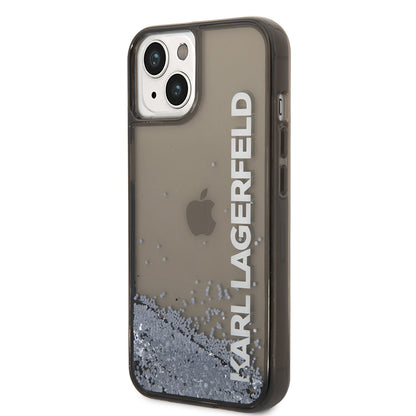 Futrola za Apple iPhone 14, Karl Lagerfeld, Liquid Glitter KL Logo, Crna