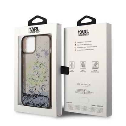 Futrola za Apple iPhone 14, Karl Lagerfeld, Liquid Glitter RSG, Crna