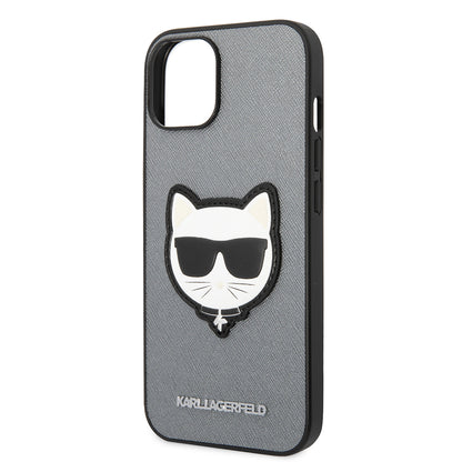 Futrola za Apple iPhone 14, Karl Lagerfeld, Saffiano Choupette's Head, Srebrna