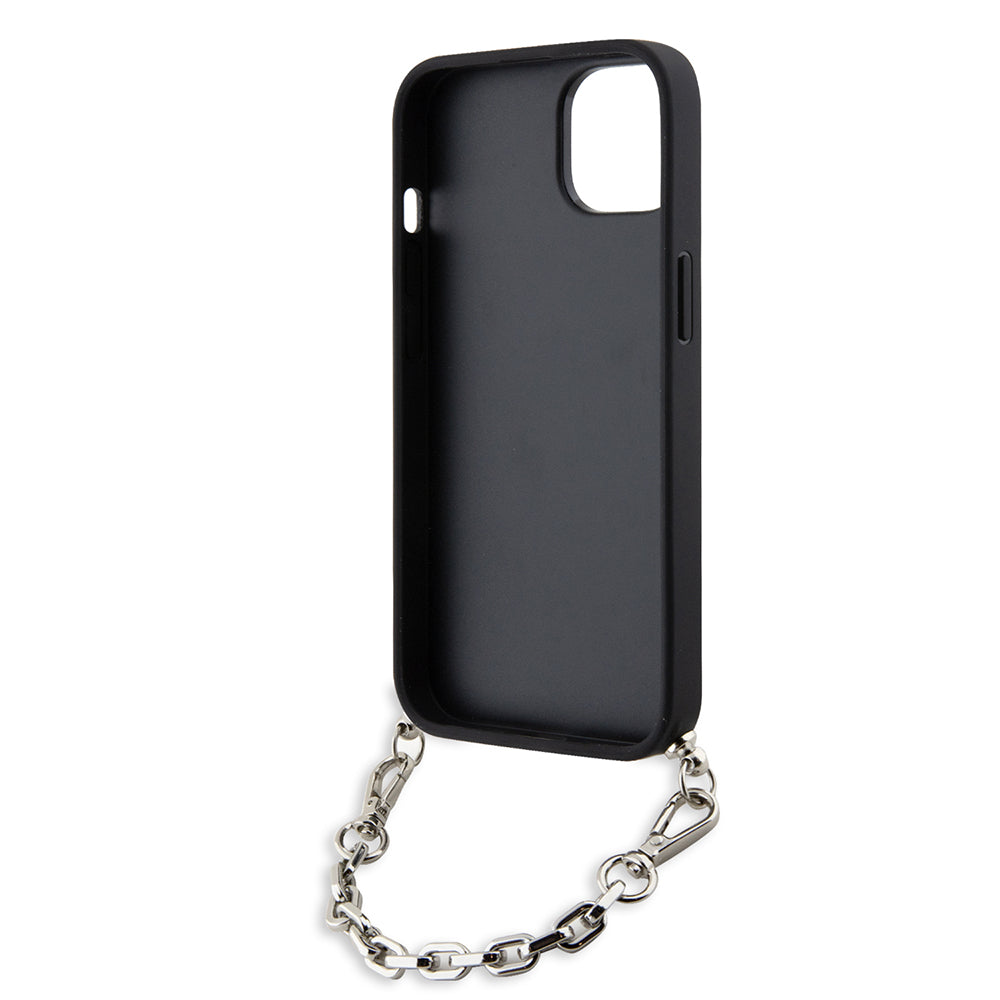 Futrola za Apple iPhone 14, Karl Lagerfeld, Saffiano Monogram Chain, Srebrna