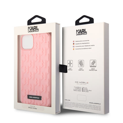 Futrola za Apple iPhone 14 Plus, Karl Lagerfeld, 3D Monogram, Roze