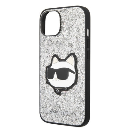 Futrola za Apple iPhone 14 Plus, Karl Lagerfeld, Glitter Choupette Patch, Srebrna