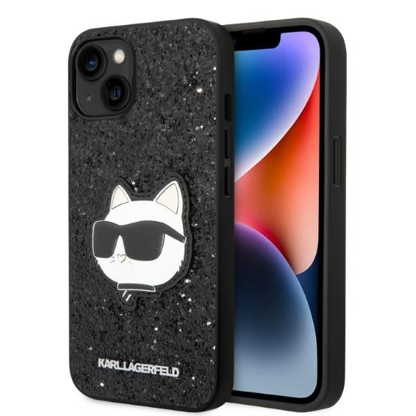 Futrola za Apple iPhone 14 Plus, Karl Lagerfeld, Glitter Choupette Patch, Crna