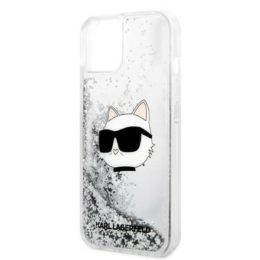 Futrola za Apple iPhone 14 Plus, Karl Lagerfeld, Glitter Choupette's Head, Srebrna