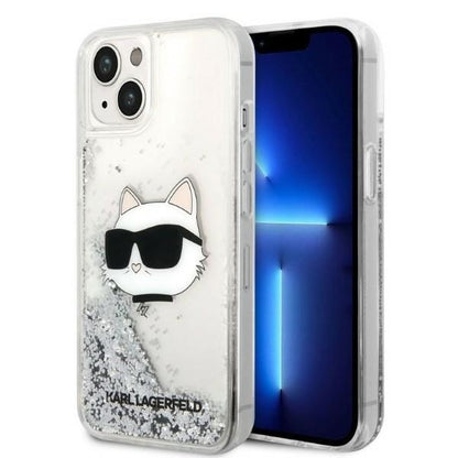 Futrola za Apple iPhone 14 Plus, Karl Lagerfeld, Glitter Choupette's Head, Srebrna