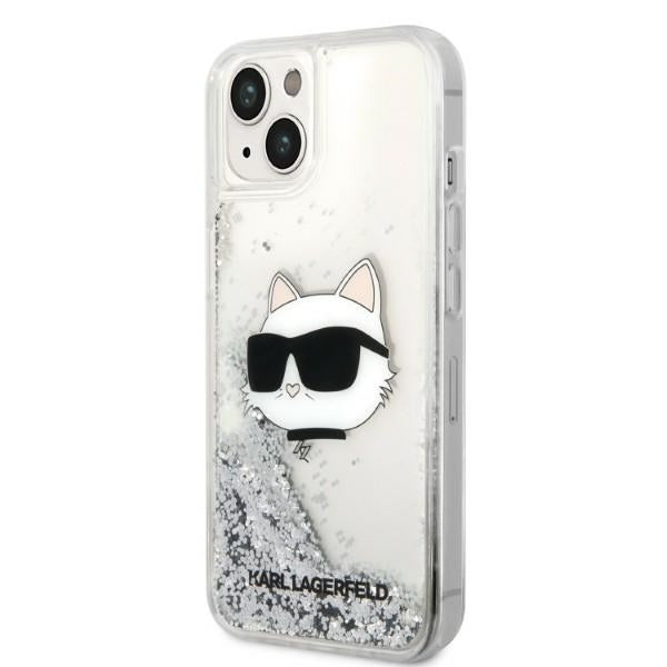 Futrola za Apple iPhone 14 Plus, Karl Lagerfeld, Glitter Choupette's Head, Srebrna