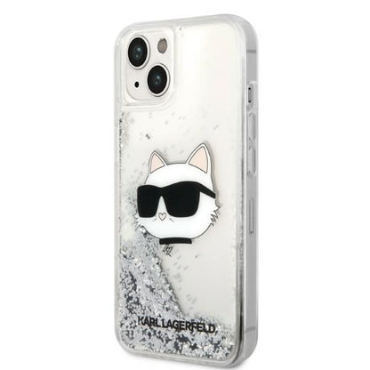 Futrola za Apple iPhone 14 Plus, Karl Lagerfeld, Glitter Choupette's Head, Srebrna