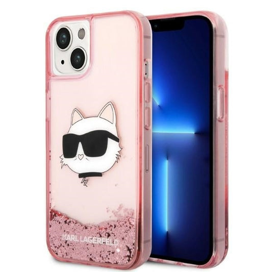Futrola za Apple iPhone 14 Plus, Karl Lagerfeld, Glitter Choupette's Head, Roze