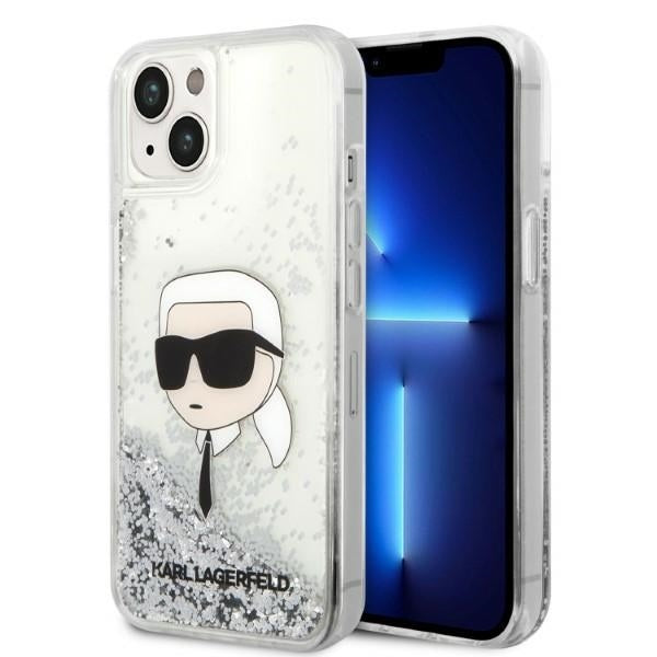 Futrola za Apple iPhone 14 Plus, Karl Lagerfeld, Glitter Karl's Head, Srebrna