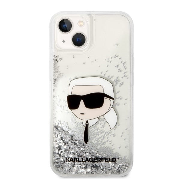 Futrola za Apple iPhone 14 Plus, Karl Lagerfeld, Glitter Karl's Head, Srebrna