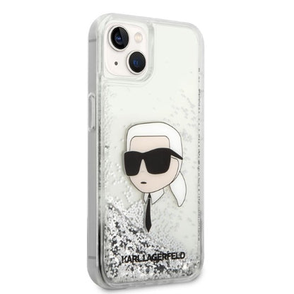 Futrola za Apple iPhone 14 Plus, Karl Lagerfeld, Glitter Karl's Head, Srebrna