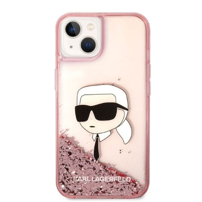 Futrola za Apple iPhone 14 Plus, Karl Lagerfeld, Glitter Karl's Head, Roze