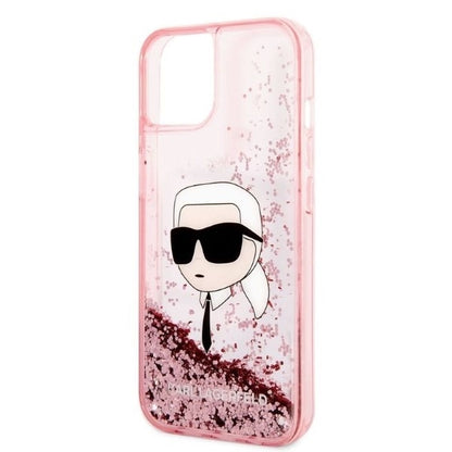 Futrola za Apple iPhone 14 Plus, Karl Lagerfeld, Glitter Karl's Head, Roze
