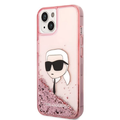 Futrola za Apple iPhone 14 Plus, Karl Lagerfeld, Glitter Karl's Head, Roze