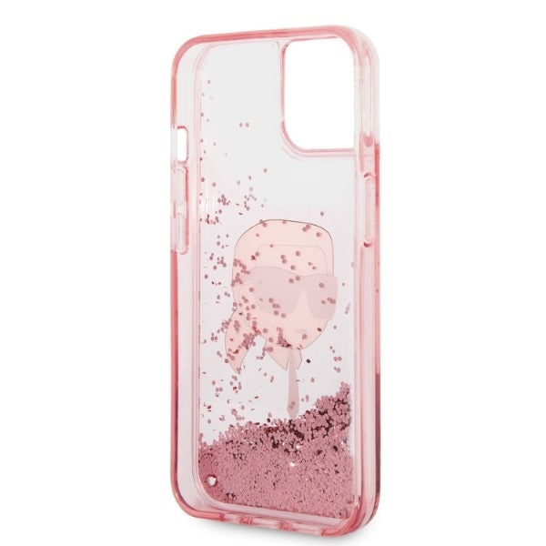 Futrola za Apple iPhone 14 Plus, Karl Lagerfeld, Glitter Karl's Head, Roze