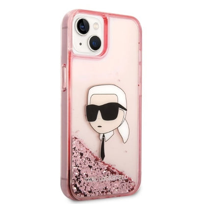 Futrola za Apple iPhone 14 Plus, Karl Lagerfeld, Glitter Karl's Head, Roze