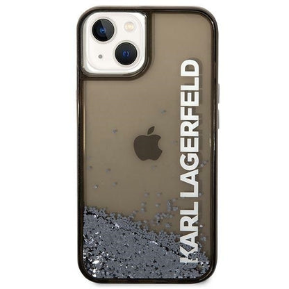 Futrola za Apple iPhone 14 Plus, Karl Lagerfeld, Liquid Glitter KL Logo, Crna