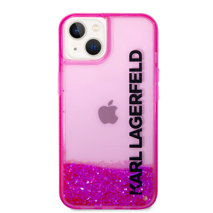 Futrola za Apple iPhone 14 Plus, Karl Lagerfeld, Liquid Glitter KL Logo, Roze