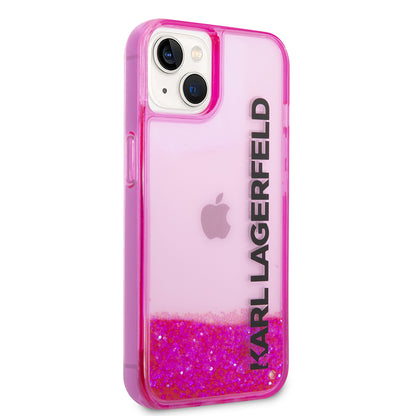 Futrola za Apple iPhone 14 Plus, Karl Lagerfeld, Liquid Glitter KL Logo, Roze