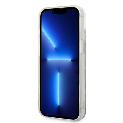 Futrola za Apple iPhone 14 Plus, Karl Lagerfeld, Liquid Glitter Monogram, Srebrna