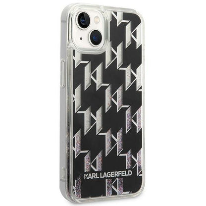 Futrola za Apple iPhone 14 Plus, Karl Lagerfeld, Liquid Glitter Monogram, Crna