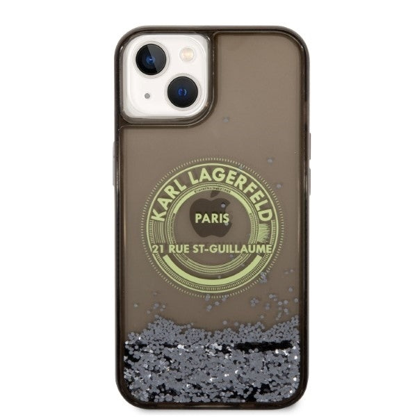 Futrola za Apple iPhone 14 Plus, Karl Lagerfeld, Liquid Glitter RSG, Crna