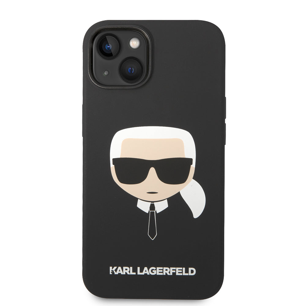 Futrola za Apple iPhone 14 Plus, Karl Lagerfeld, Silikonska Karl's Head, Crna