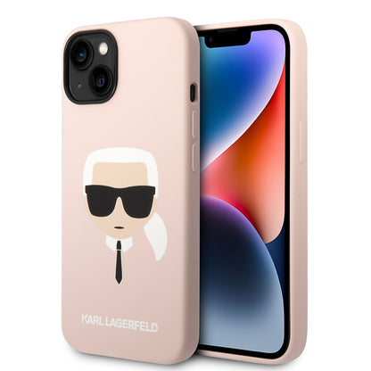 Futrola za Apple iPhone 14 Plus, Karl Lagerfeld, Silicone Karl's Head, Roze